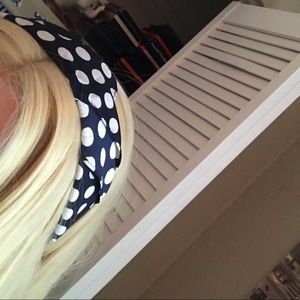 Navy Polka Dot Headband/Scarf